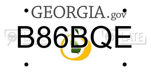 B86BQE Georgia License Plate