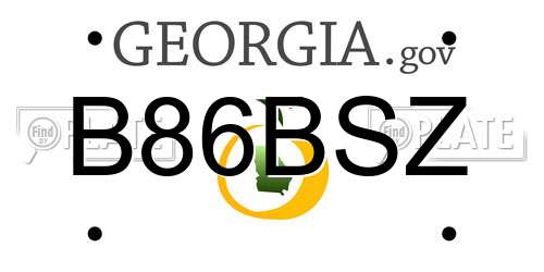 B86BSZ Georgia License Plate