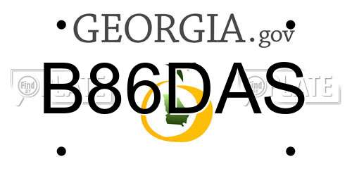 B86DAS Georgia License Plate