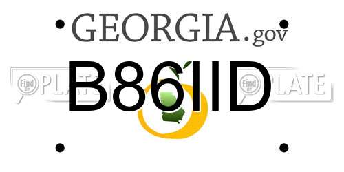 B86IID Georgia License Plate