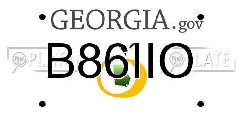 B86IIO Georgia License Plate