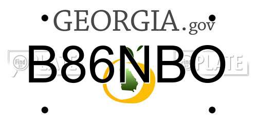 B86NBO Georgia License Plate