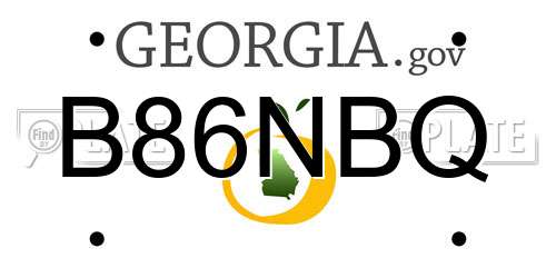 B86NBQ Georgia License Plate