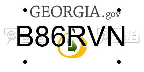 B86RVN Georgia License Plate