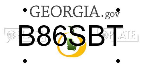 B86SBT Georgia License Plate
