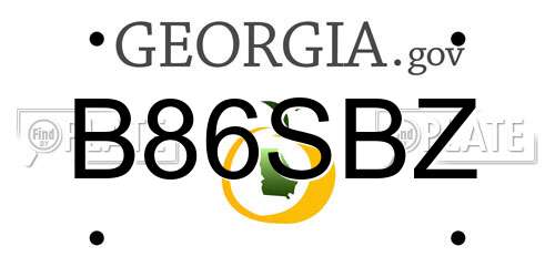B86SBZ Georgia License Plate