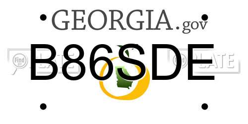 B86SDE Georgia License Plate