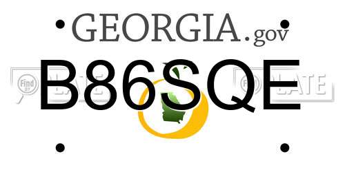 B86SQE Georgia License Plate