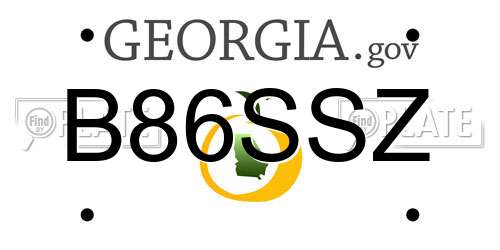 B86SSZ Georgia License Plate