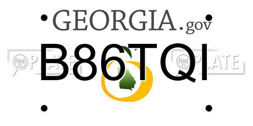 B86TQI Georgia License Plate