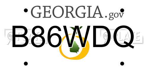 B86WDQ Georgia License Plate