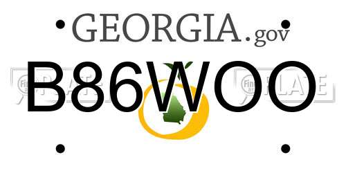 B86WOO Georgia License Plate