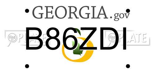 B86ZDI Georgia License Plate