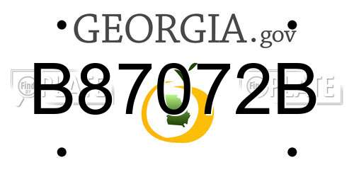 B87072B Georgia License Plate