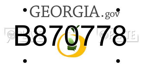 B870778 Georgia License Plate
