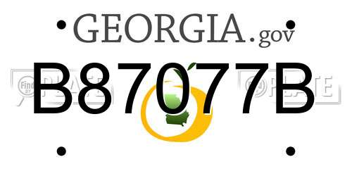 B87077B Georgia License Plate