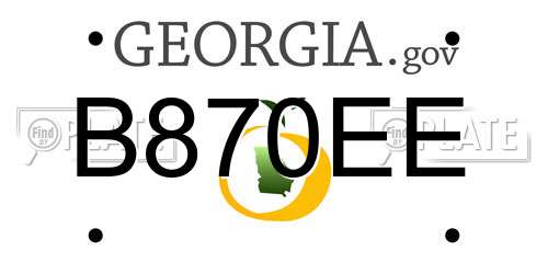 B870EE Georgia License Plate
