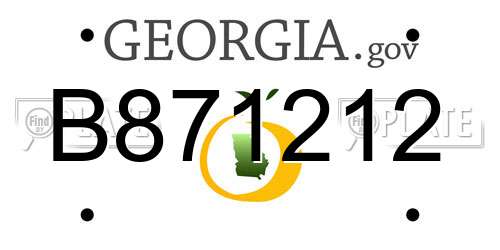 B871212 Georgia License Plate
