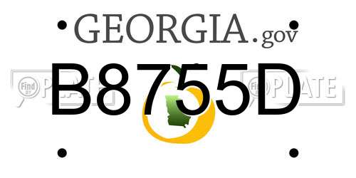 B8755D Georgia License Plate