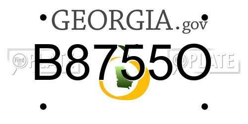 B8755O Georgia License Plate