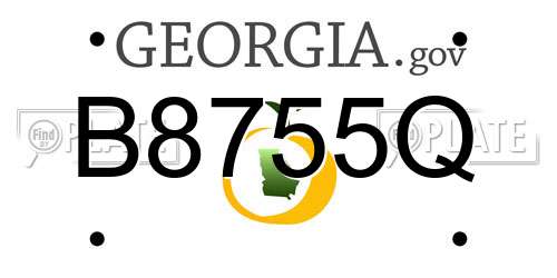 B8755Q Georgia License Plate