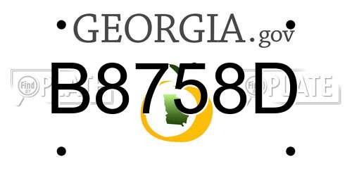 B8758D Georgia License Plate