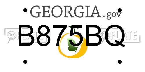 B875BQ Georgia License Plate