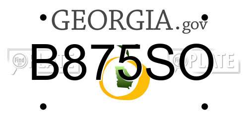 B875SO Georgia License Plate