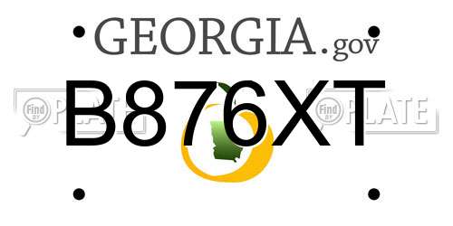 B876XT Georgia License Plate