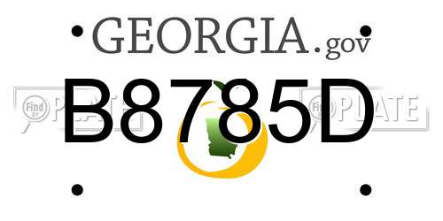 B8785D Georgia License Plate