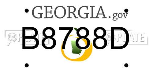 B8788D Georgia License Plate
