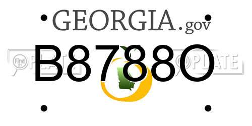 B8788O Georgia License Plate