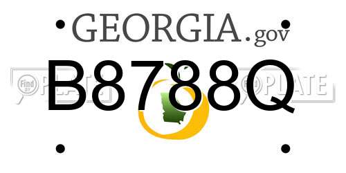 B8788Q Georgia License Plate