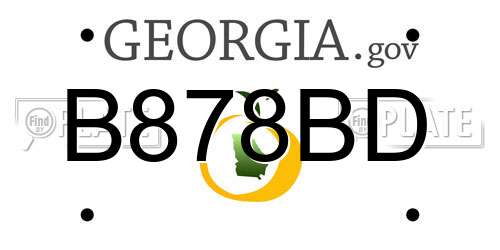 B878BD Georgia License Plate