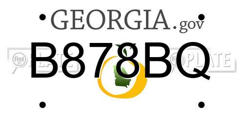 B878BQ Georgia License Plate