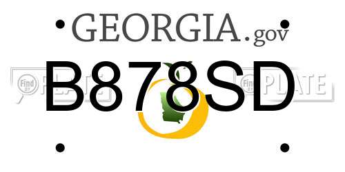 B878SD Georgia License Plate