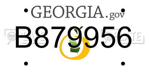 B879956 Georgia License Plate