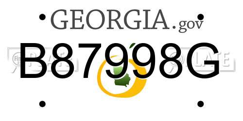 B87998G Georgia License Plate