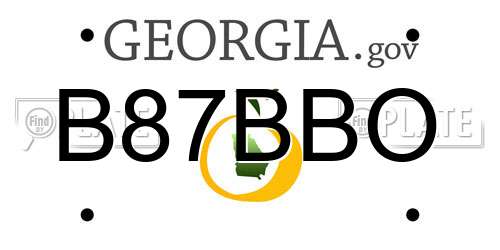 B87BBO Georgia License Plate