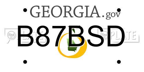 B87BSD Georgia License Plate