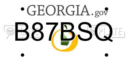 B87BSQ Georgia License Plate