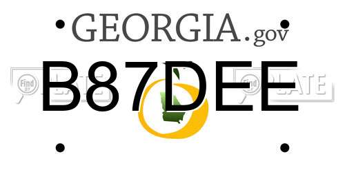 B87DEE Georgia License Plate