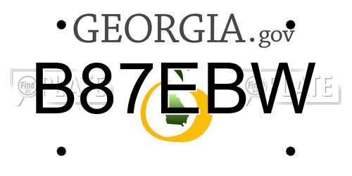B87EBW Georgia License Plate