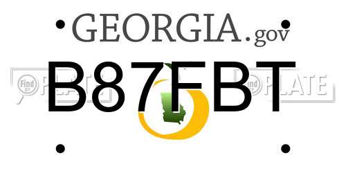 B87FBT Georgia License Plate