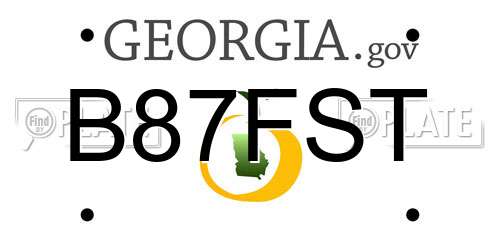 B87FST Georgia License Plate