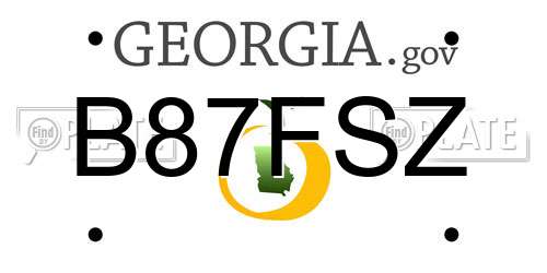 B87FSZ Georgia License Plate