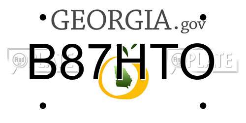 B87HTO Georgia License Plate