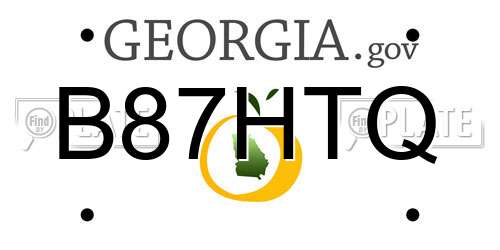 B87HTQ Georgia License Plate