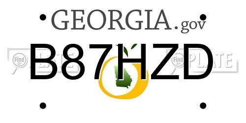 B87HZD Georgia License Plate