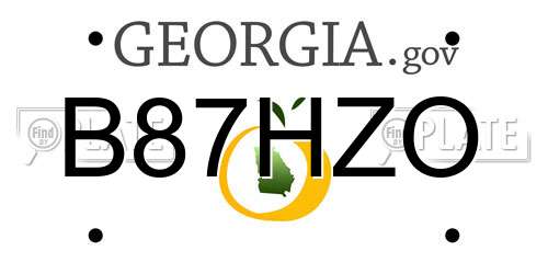 B87HZO Georgia License Plate